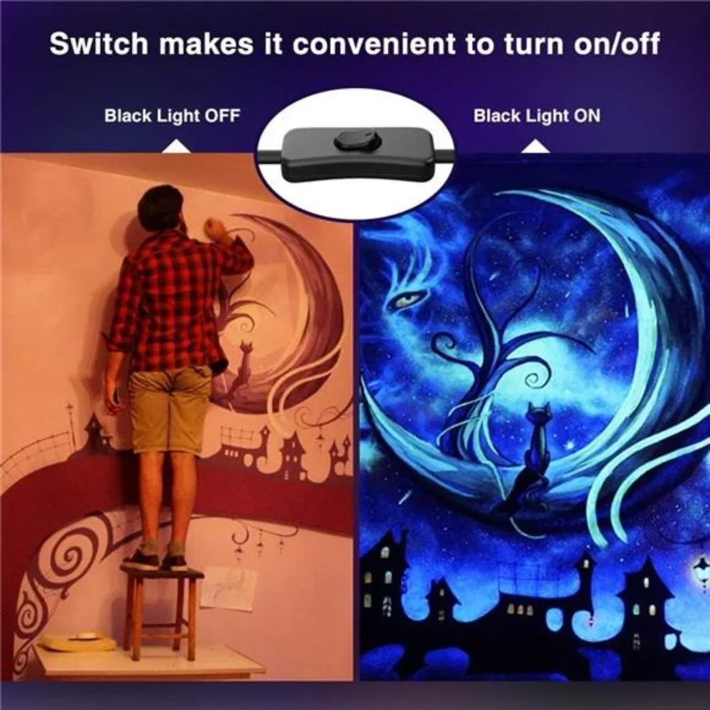 2 Pack 30W LED Black Lights, Blacklight Flood Light with Plug, IP66 Waterproof